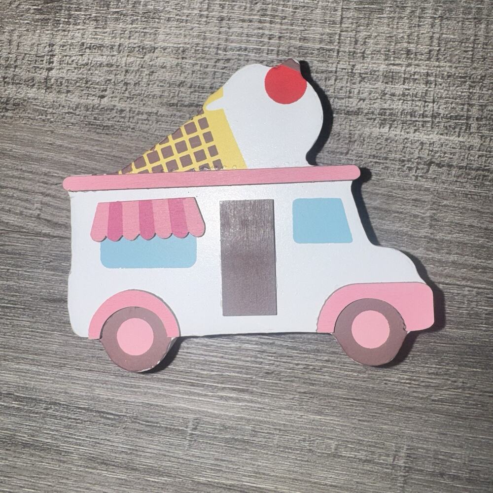 Hobby Lobby Spring Shop Wooden Ice Cream Truck Decor Pink White Summer MDF